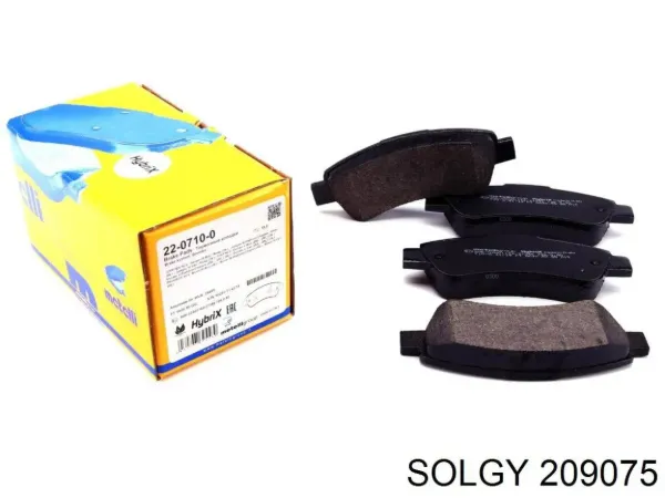 Pastillas de freno traseras 209075 Solgy