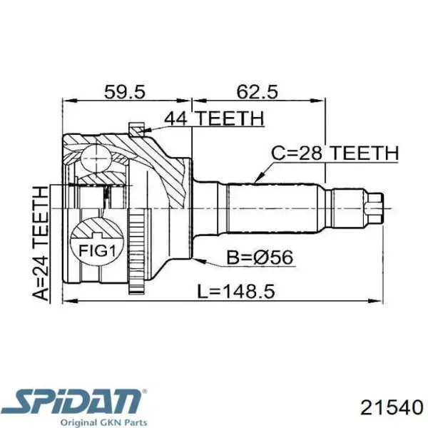 Fuelle, árbol de transmisión delantero exterior Nissan Primera P12