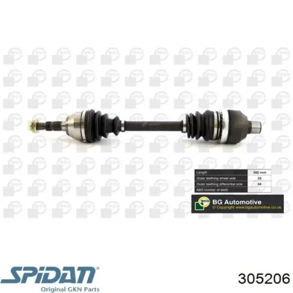 Semieje delantero derecho 93169663 General Motors
