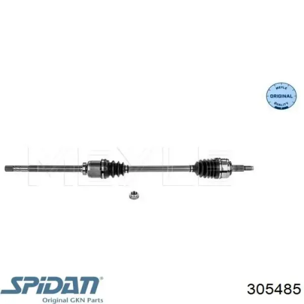 Semieje delantero derecho 305485 GKN-Spidan
