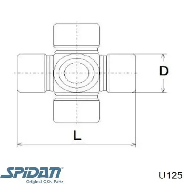 Cruceta de la columna de dirección U125 GKN-Spidan