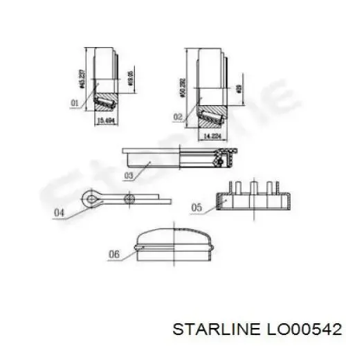 Cojinete de rueda LO00542 Starline