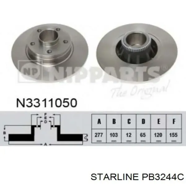 Disco de freno trasero Renault Trafic 2 FL