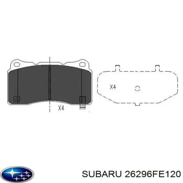Pastillas de freno 26296FE120 Subaru