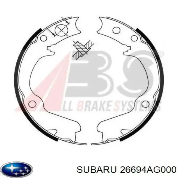 Juego de zapatas de frenos, freno de estacionamiento Subaru Legacy 2 BD, BG