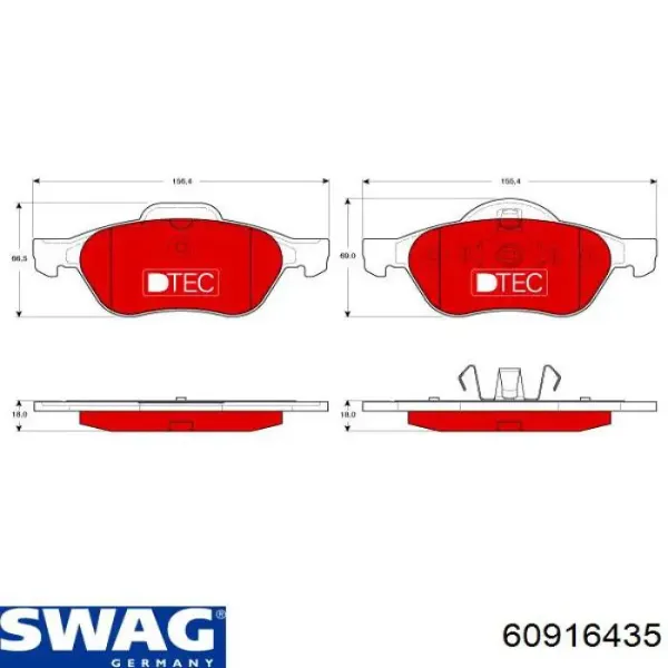 Pastillas de freno delanteras Renault Laguna 2 BG0, BG1