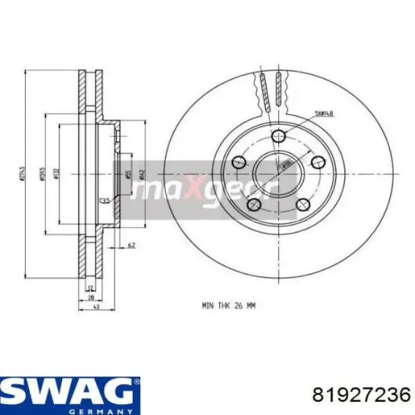 Freno de disco delantero Toyota Celica T16