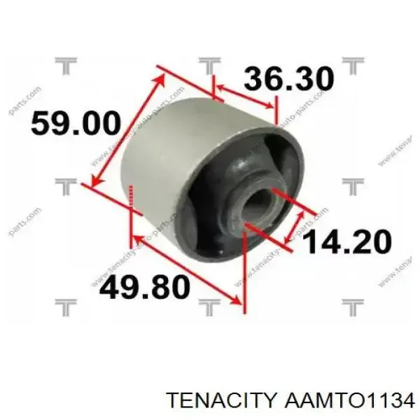 Buje delantero del brazo longitudinal trasero AAMTO1134 Tenacity