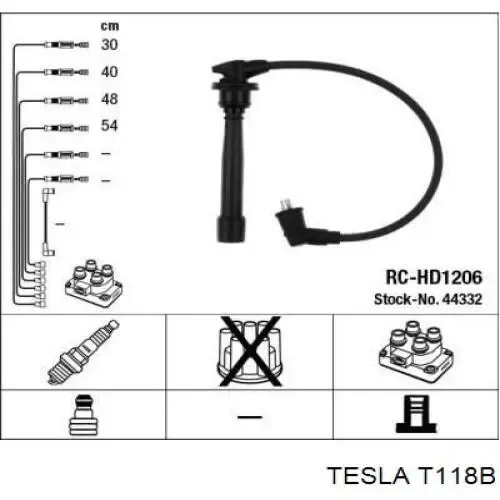 Cables de bujías T118B Tesla