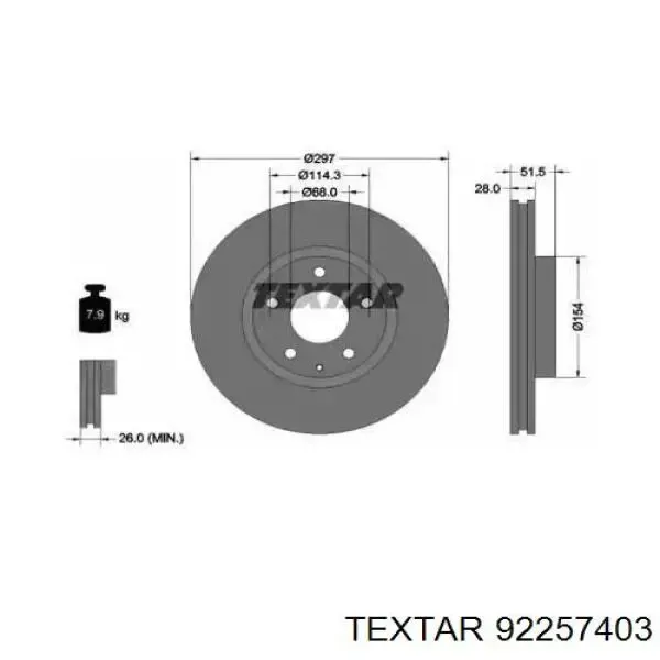 Freno de disco delantero Mazda CX-5 1 KE, GH