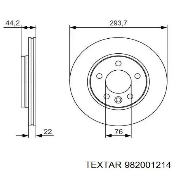 Disco de freno trasero Volkswagen Transporter 7HB, 7HJ, 7EB, 7EJ