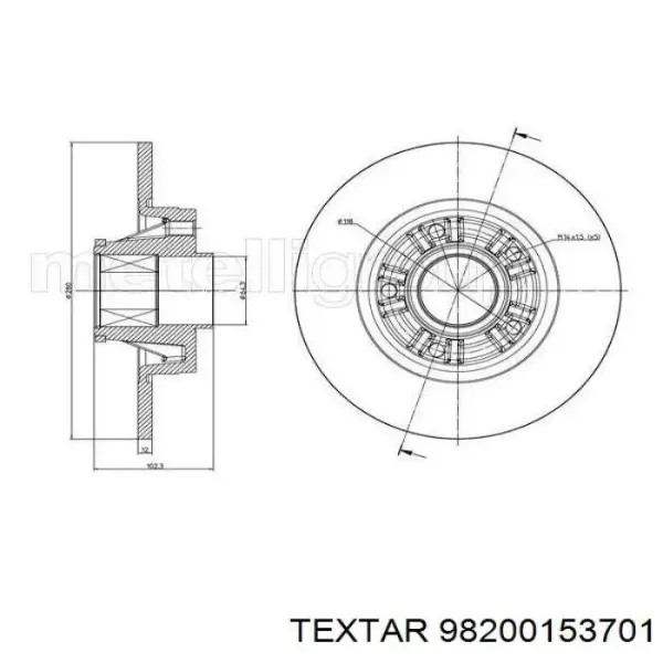 Disco de freno trasero Renault Trafic 2 FL
