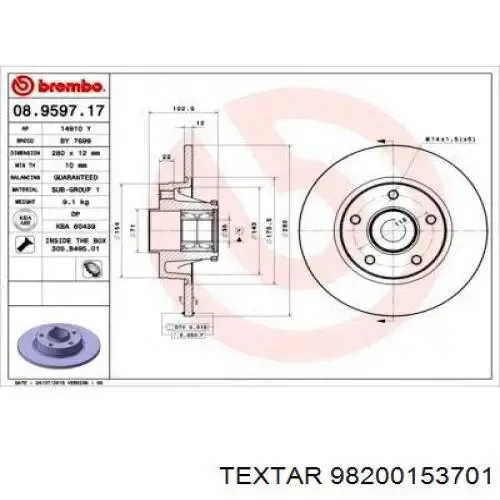 Disco de freno trasero Renault Trafic 2 FL