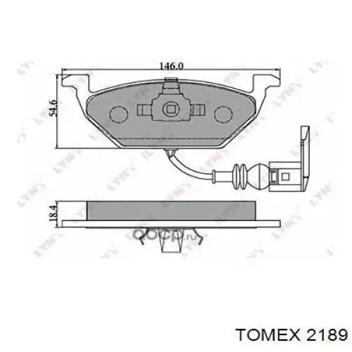 Zapatas de freno 2189 Tomex