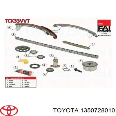 Cadena, bomba de aceite TOYOTA 1350728010