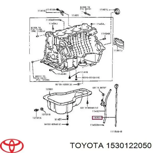 Varilla del nivel de aceite Toyota Corolla E12