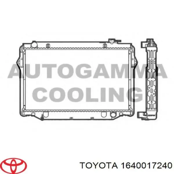 Radiador 1640017240 Toyota