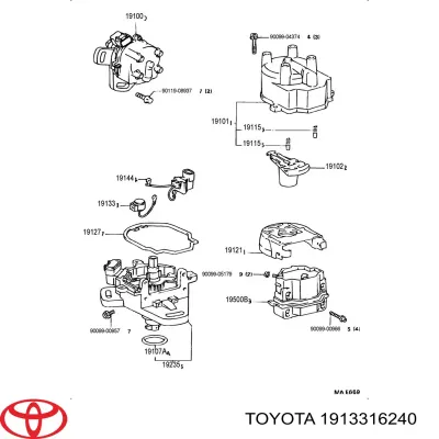 Distribuidor de encendido TOYOTA 1913316240