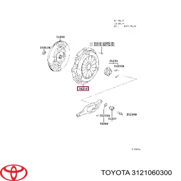 Plato de presión de embrague 3121060300 Toyota