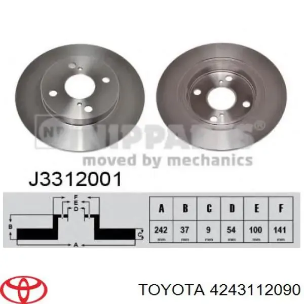 Disco de freno trasero Toyota Corolla E9