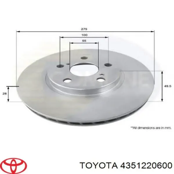 Freno de disco delantero Toyota Celica T16
