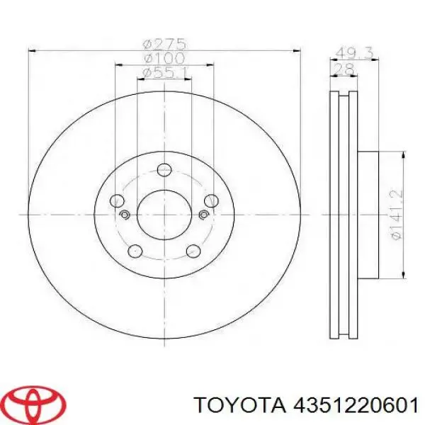 Freno de disco delantero Toyota Celica T16