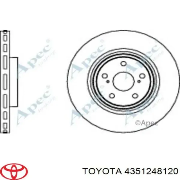 Disco de freno 4351248120 Toyota