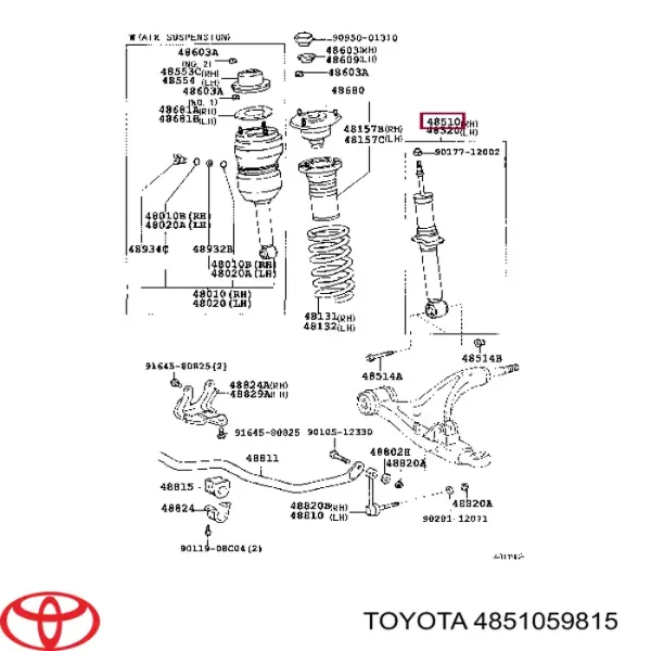 Amortiguador 4851059815 Toyota