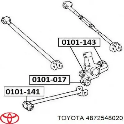 Silentblock de brazo longitudinal trasero TOYOTA 4872548020