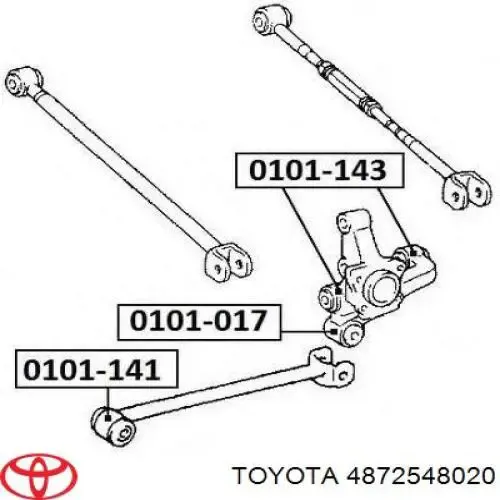 Silentblock de brazo longitudinal trasero 4872548020 Toyota