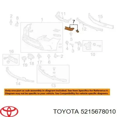 Soporte de parachoques trasero izquierdo TOYOTA 5215678010