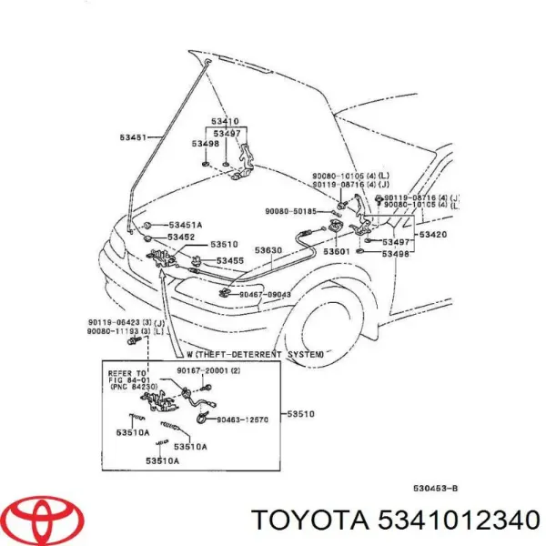 Bisagra de capot derecha Toyota Corolla 