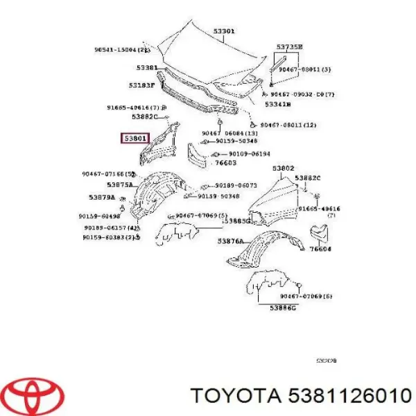 Aleta 5381126010 Toyota
