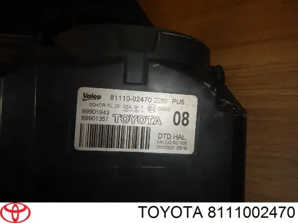 Faro derecho 8111002470 Toyota