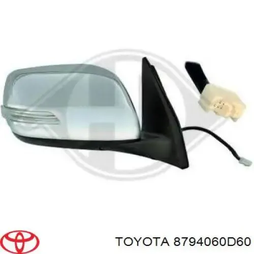 Espejo de retrovisor izquierdo 8794060D60 Toyota