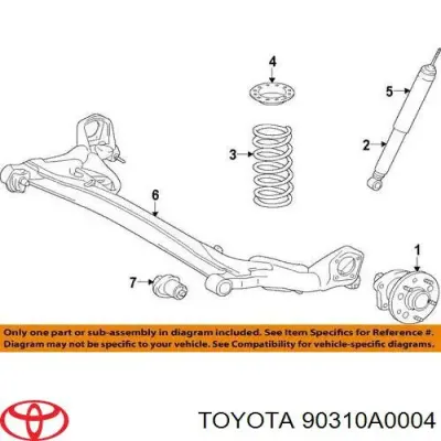 Anillo retén de semieje, eje trasero TOYOTA 90310A0004
