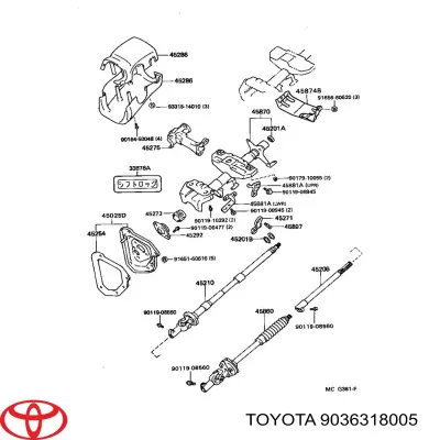 Cojinete Columna De Direccion TOYOTA 9036318005