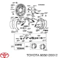 Muelle de las zapatas de freno traseras de tambor Toyota Hilux N