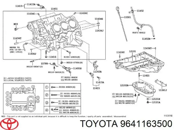 Tapón de culata para Toyota Corolla  E12