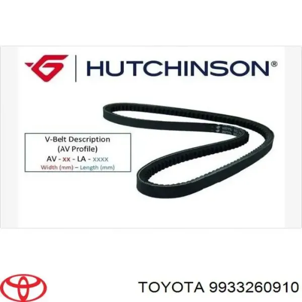 Correa de alternador 9933260910 Toyota