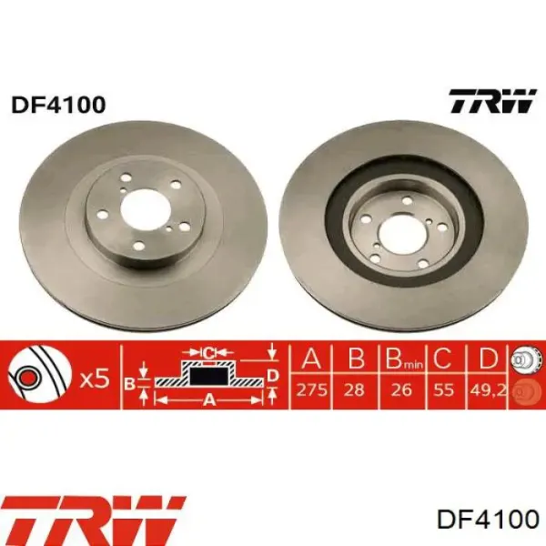 Freno de disco delantero Toyota Celica T16