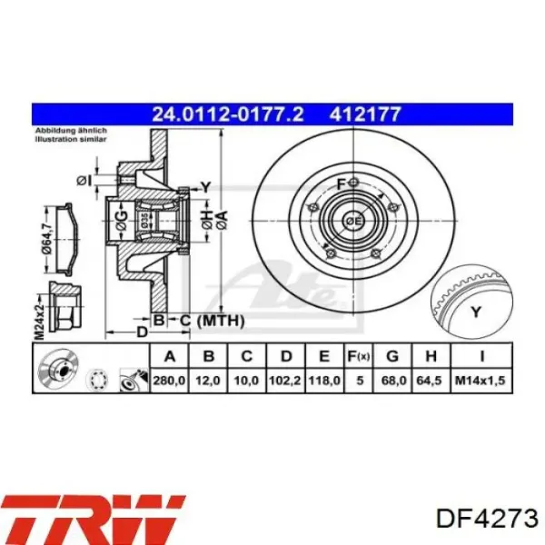 Disco de freno trasero Renault Trafic 2 FL