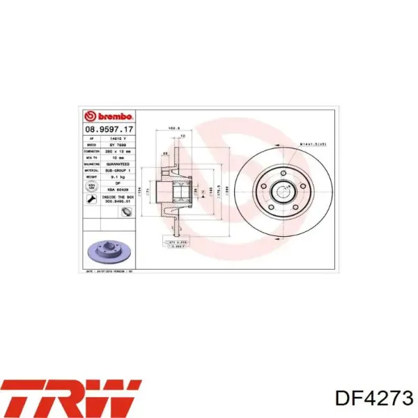 Disco de freno trasero Renault Trafic 2 FL