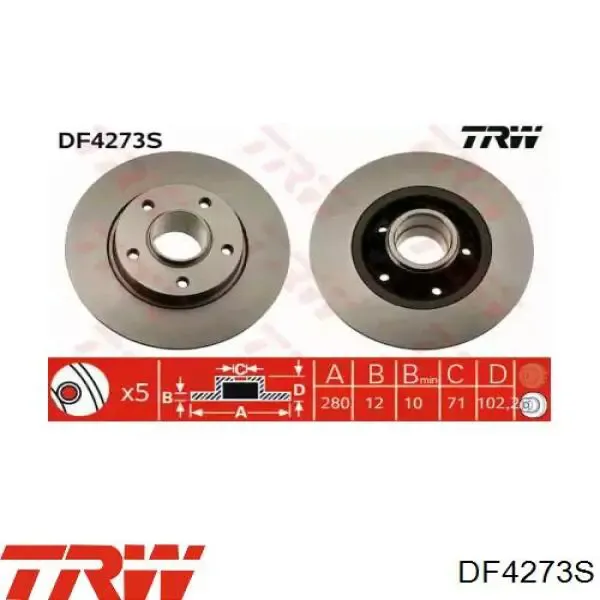 Disco de freno trasero Renault Trafic 2 FL