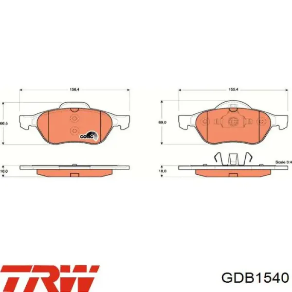 Pastillas de freno delanteras Renault Laguna 2 BG0, BG1