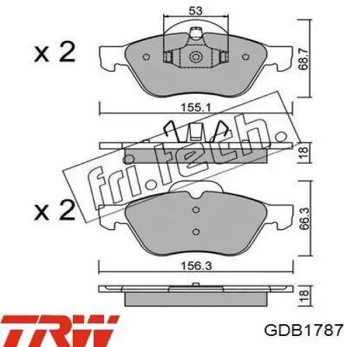 Pastillas de freno delanteras Renault Laguna 2 BG0, BG1