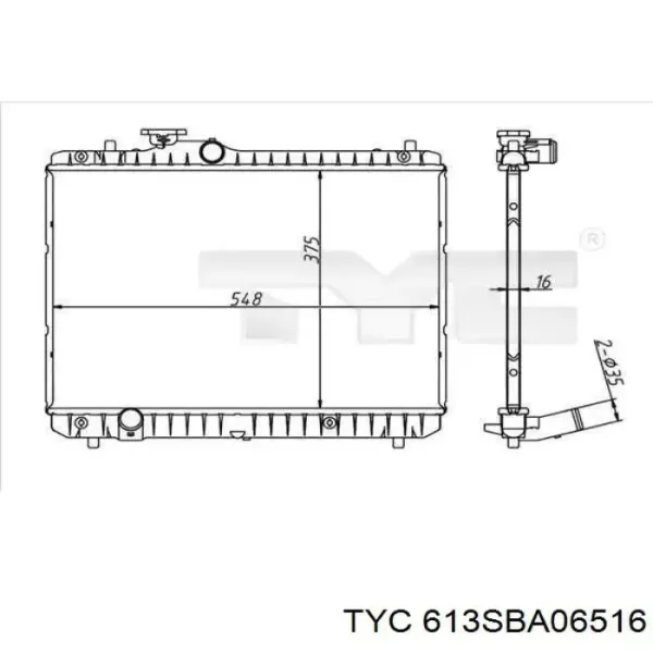 Radiador 613SBA06516 TYC