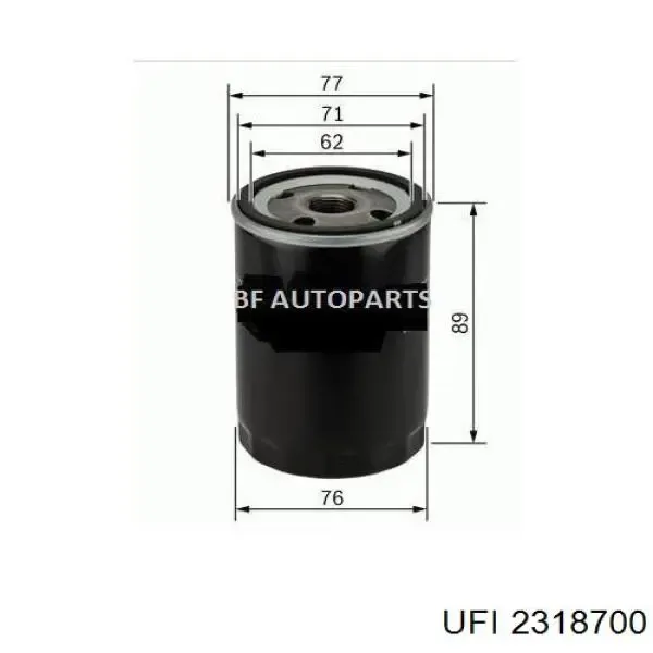Filtro de aceite 2318700 UFI