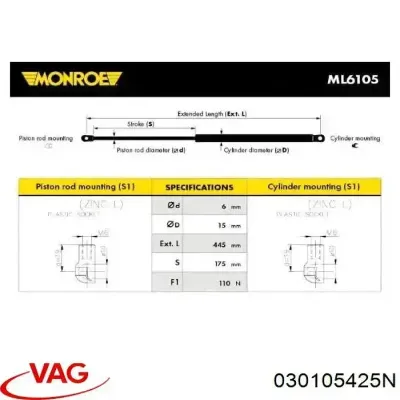 Tornillo de biela VAG 030105425N