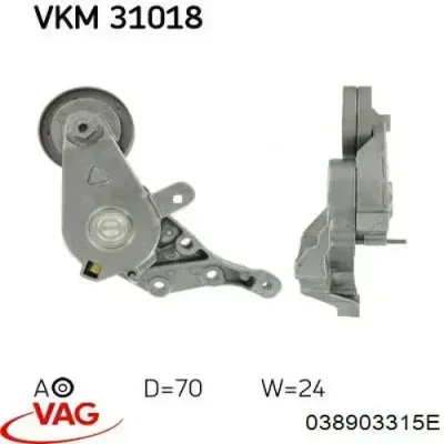 Tensor de correa, correa poli V VAG 038903315E